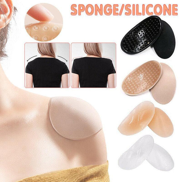 2Pcs Soft Anti Slip Invisible Shoulder Pads Naturally Increased Silicone /Sponge Beige (Silicone) Bra Accessories