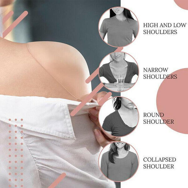 2Pcs Soft Anti Slip Invisible Shoulder Pads Naturally Increased Silicone /Sponge Beige (Silicone) Bra Accessories