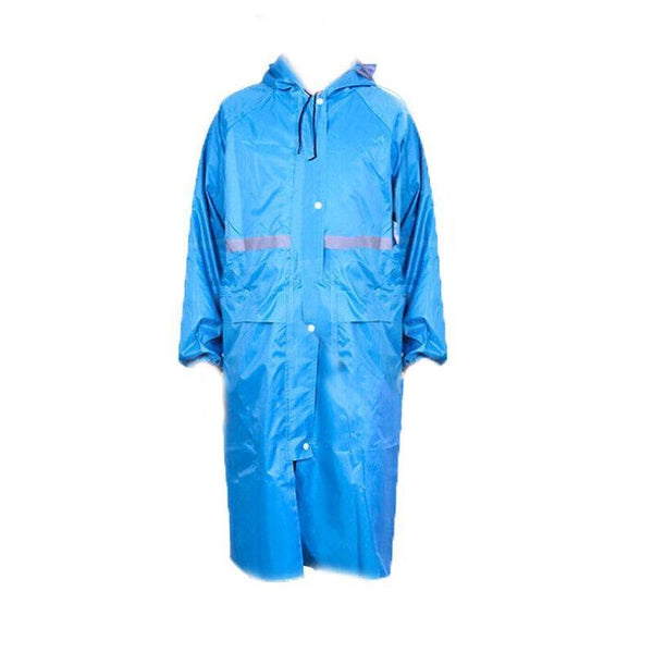 Unisex Waterproof Raincoat Xl Size Lightweight Hooded Long Work Outdoor Overcoat Blue Raincoats