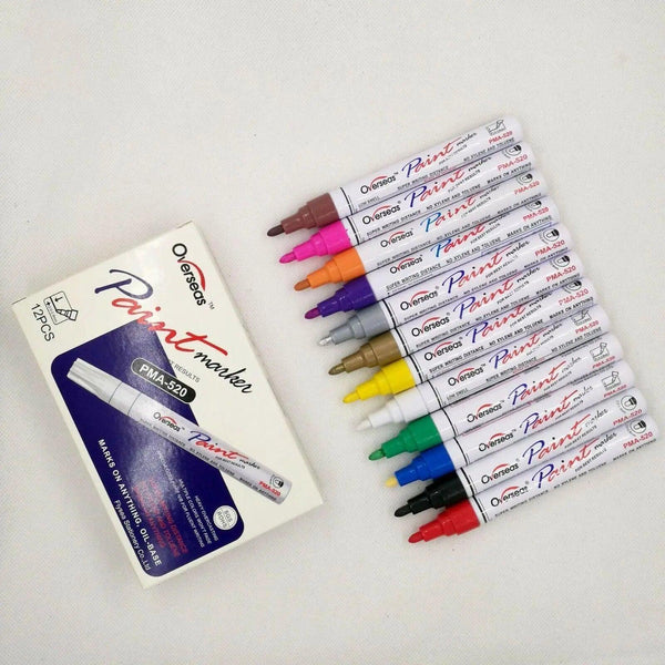 Multicolour Permanent Paint Marker Pens For Tyre Metal Glass Rubber White Art Pens & Markers