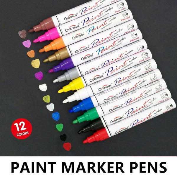 Multicolour Permanent Paint Marker Pens For Tyre Metal Glass & Rubber Art Pens & Markers