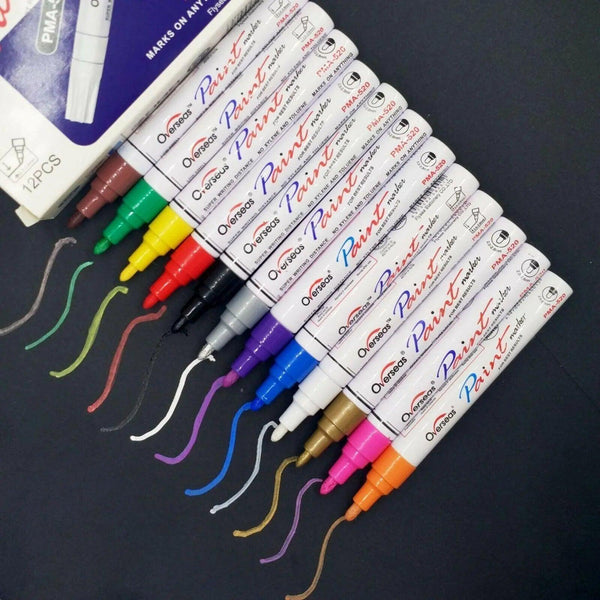 Multicolour Permanent Paint Marker Pens For Tyre Metal Glass & Rubber Art Pens & Markers