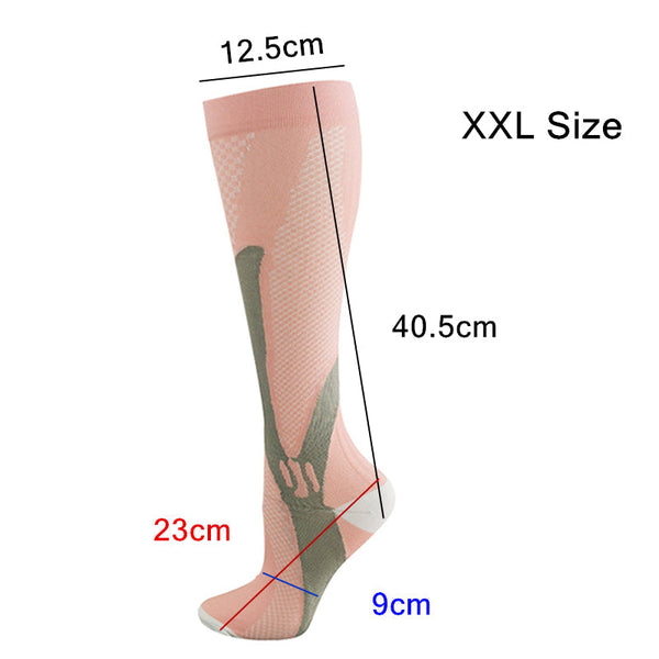 Copper Compression For Running Travel Sports Anti Fatigue Support Xxl Unisex White Socks