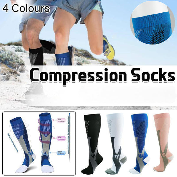 Copper Compression For Running Travel Sports Anti Fatigue Support S/M Unisex Blue Socks