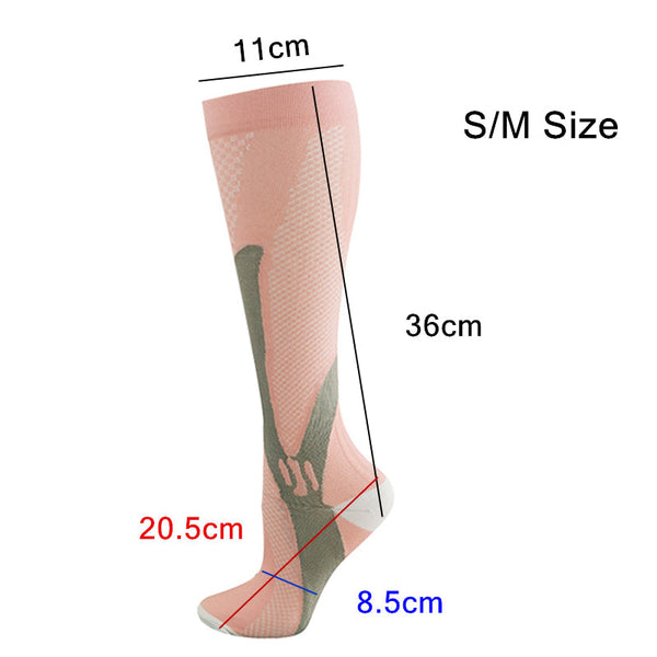 Copper Compression For Running Travel Sports Anti Fatigue Support S/M Unisex Blue Socks