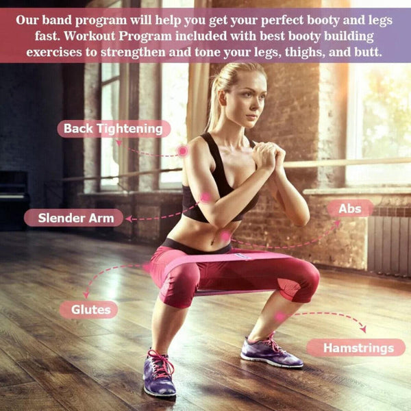 Aolikes Set 3 Resistance Booty Bands Hip Circle Loop Workout Exercise Of With Bag Resistance Trainers