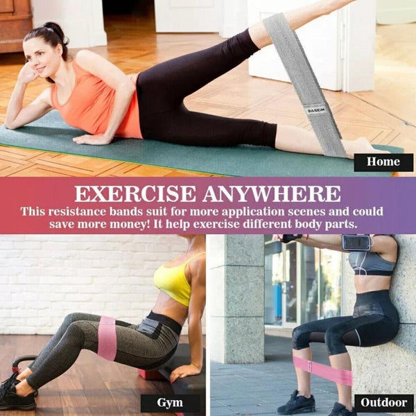 Aolikes Set 3 Resistance Booty Bands Hip Circle Loop Workout Exercise Of With Bag Resistance Trainers