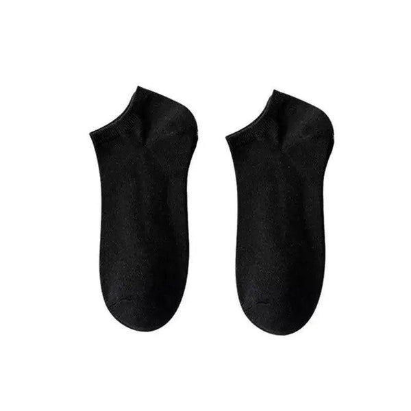5X Pairs Low Cut Cotton Soft Breathable Non Slip Casual Ankle Black (5 Pairs) Socks