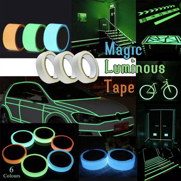Glow In The Dark Self Adhesive Tape Fluorescent Decorative Strip Blue 1Cm X 3M Adhesive Tapes