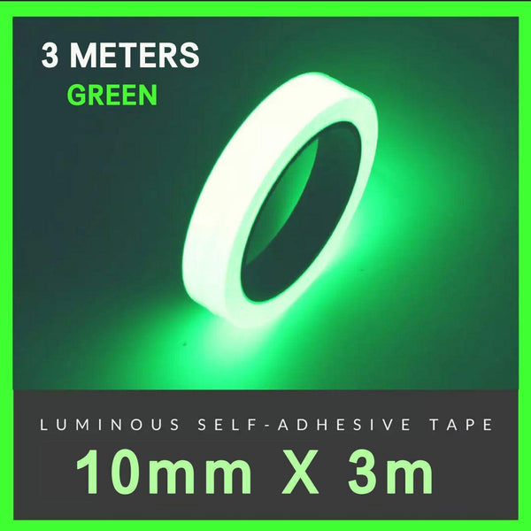 Glow In The Dark Self Adhesive Tape Fluorescent Decorative Strip Blue 1Cm X 3M Adhesive Tapes