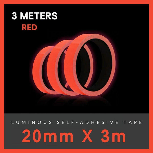 2Cm X 3M Glow In The Dark Fluorescent Tape Self Adhesive Strip For Marking And Decor Red 2Cm*3M Craft Tape