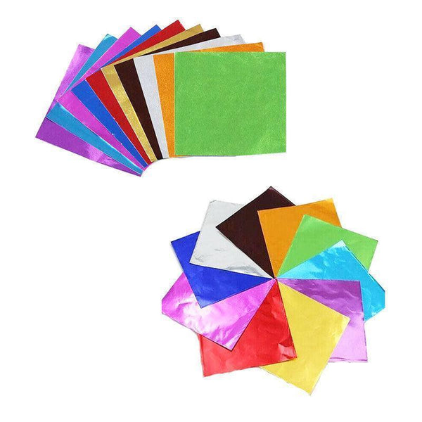 100Pcs Tin Foil Aluminium Wrapping Square Chocolate Wrappers 10Cm Blue/Embossed Other Decorating Tools
