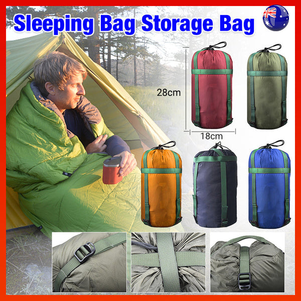 Camping Sleeping Bag Compression Sack Waterproof Outdoor Storage Lake Blue Sleeping Bags