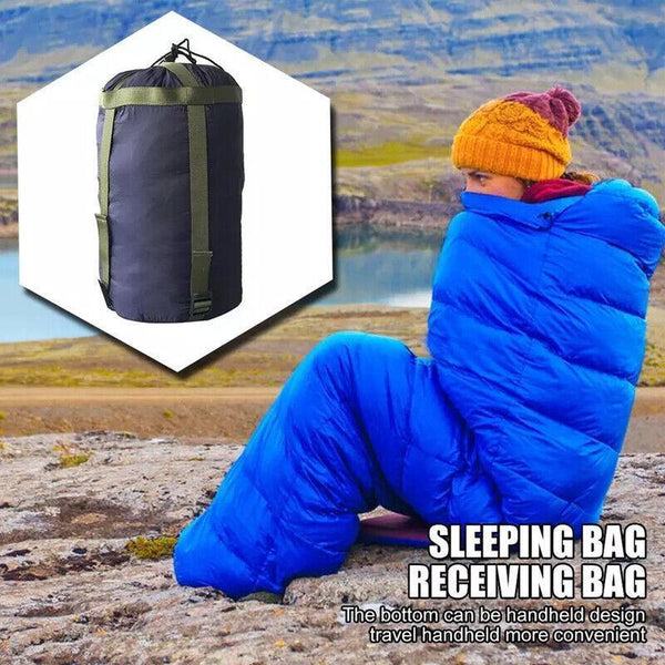 Camping Sleeping Bag Compression Sack Waterproof Outdoor Storage Lake Blue Sleeping Bags