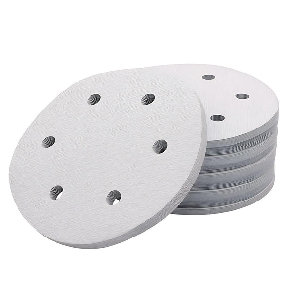100X 123Mm 6/8 Hole Sanding Discs Hook Loop Orbital Sander Pads 80 120 240 Grit 60 Grits6 Hole Air Sanders