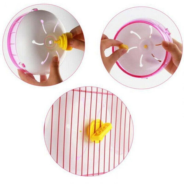 Blue Hamster Guinea Pig Running Disc Cage Accessories Round Wheel Pet Toys 12Cm Small Animal Supplies