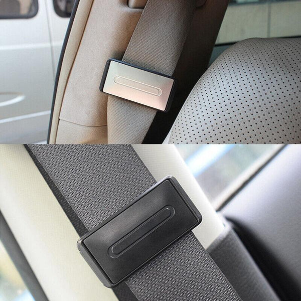 2X Car Shoulder Strap Positioning Clip Buckle Adjuster For Driving Comfort Silver Other Car Interior