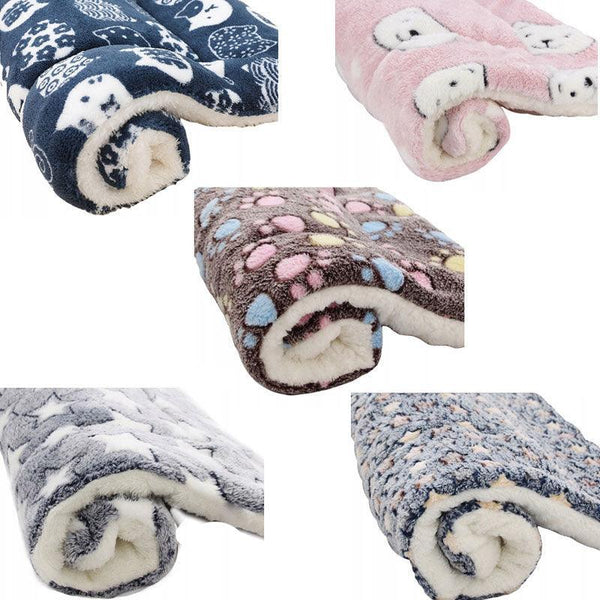 L Size Puppy Dog Cat Cushion Mattress Blanket Bed Soft Warm Pad Winter Kennel House Navy Dog Blankets