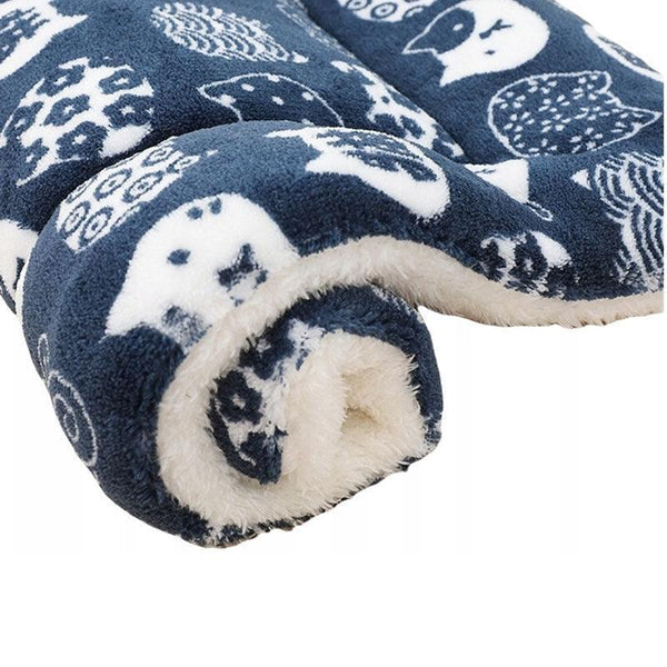 L Size Puppy Dog Cat Cushion Mattress Blanket Bed Soft Warm Pad Winter Kennel House Navy Dog Blankets