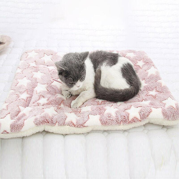 L Size Puppy Dog Cat Cushion Mattress Blanket Bed Soft Warm Pad Winter Kennel House Pink Bear Pet Beds