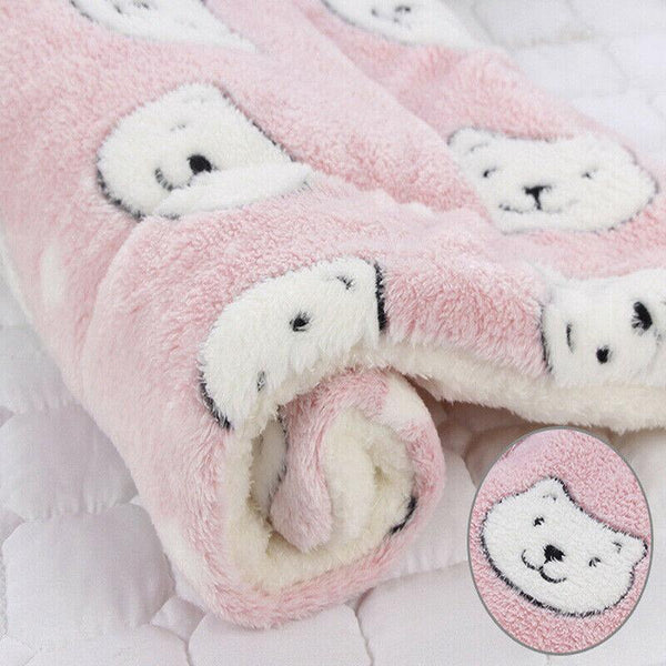 S Size Puppy Dog Cat Cushion Mattress Blanket Bed Soft Warm Pet Pad Winter Kennel House Pink Bear Dog Blankets