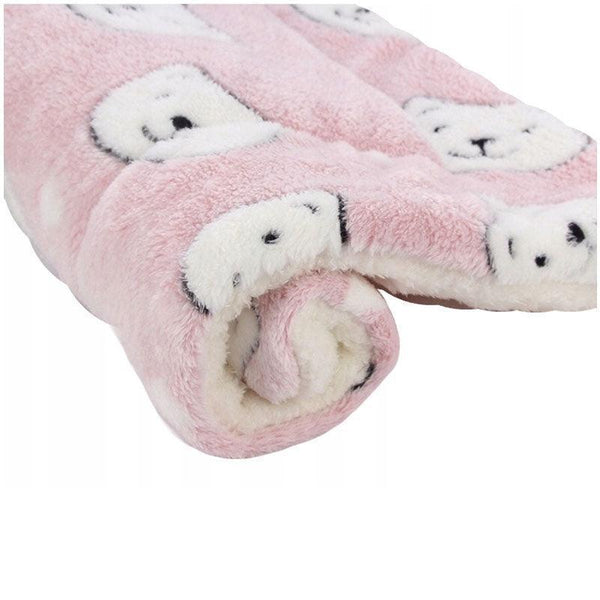 M Size Puppy Dog Cat Cushion Mattress Blanket Bed Soft Warm Pet Pad Winter Kennel House Pink Bear Pet Beds