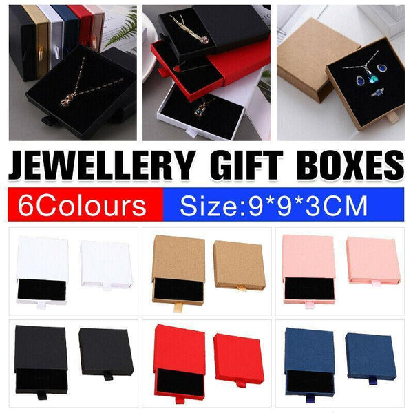 Cardboard Jewellery Gift Boxes Drawer Style Necklace Ring Earring Pendant Bracelet Case Red Jewellery Boxes