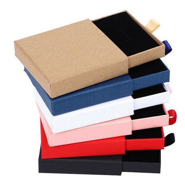Cardboard Jewellery Gift Boxes Drawer Style Necklace Ring Earring Pendant Bracelet Case Red Jewellery Boxes