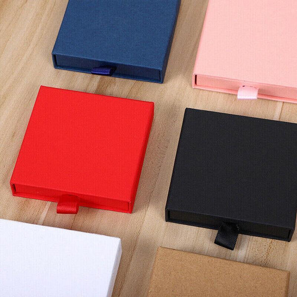Cardboard Jewellery Gift Boxes Drawer Style Necklace Ring Earring Pendant Bracelet Case Red Jewellery Boxes