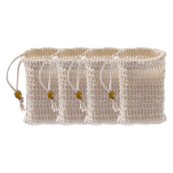 Flax Soap Saver Bag With Foaming Mesh And Drawstring For Exfoliating 1Pc Baby Bathing & Grooming