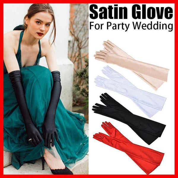 Elegant Long Satin Evening Gloves Formal Dress Accessory Opera Prom Party Women Gloves & Mittens