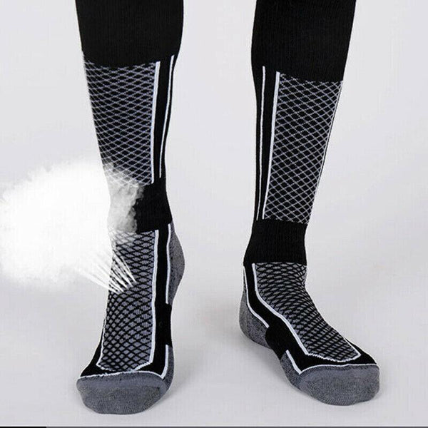 Men Women Long Warm Breathable Ski Socks Thicken Winter Sports Pink&White(33 39) Womens Socks
