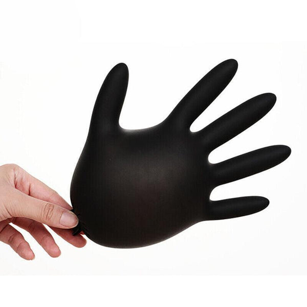 Thick Black Nitrile Gloves Industrial Mechanic Tattoo Tradie Rubber Protection Medium Protective Gloves