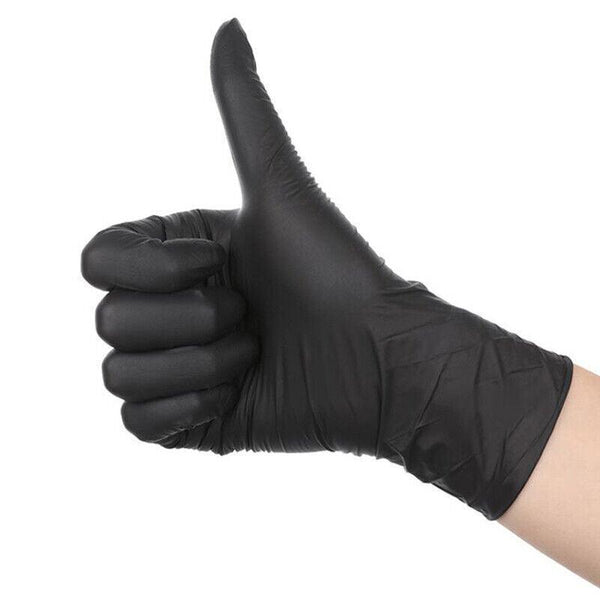 Thick Black Nitrile Gloves Industrial Mechanic Tattoo Tradie Rubber Protection Medium Protective Gloves