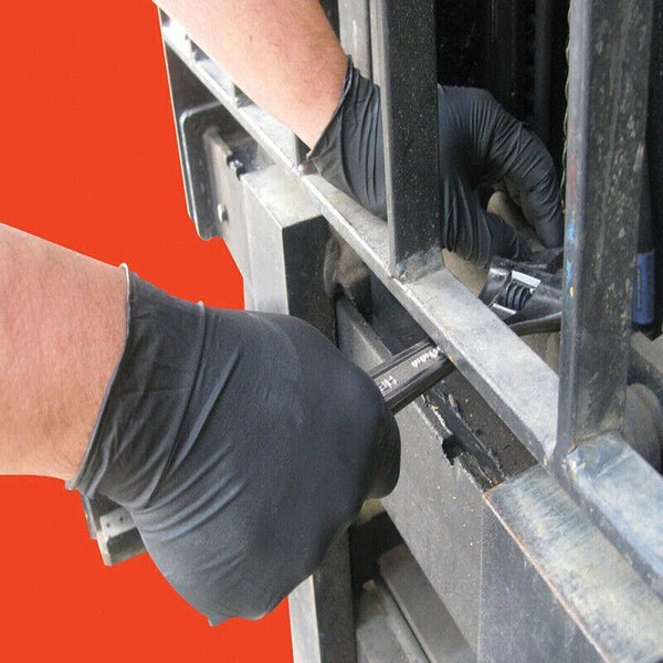 Thick Black Nitrile Gloves Industrial Mechanic Tattoo Tradie Rubber Protection Medium Protective Gloves