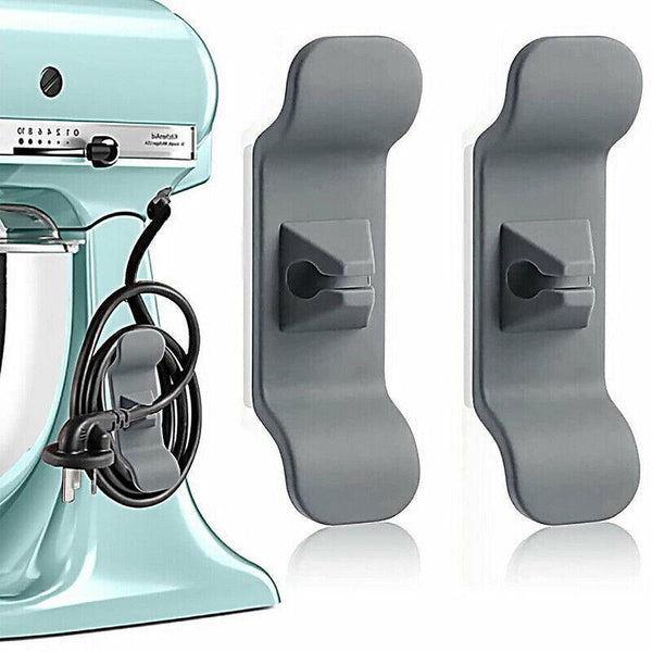 Cord Organizer Wrap Holder 4Pcs Kitchen Appliance Cable Winder Adhesive Clip 2Pcs White+2Pcs Black Cable Ties & Organisers