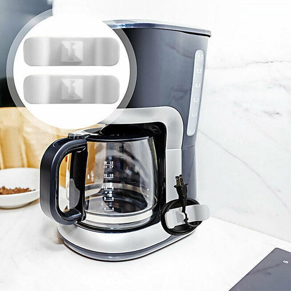 Cord Organizer Wrap Holder 4Pcs Kitchen Appliance Cable Winder Adhesive Clip 2Pcs White+2Pcs Black Cable Ties & Organisers
