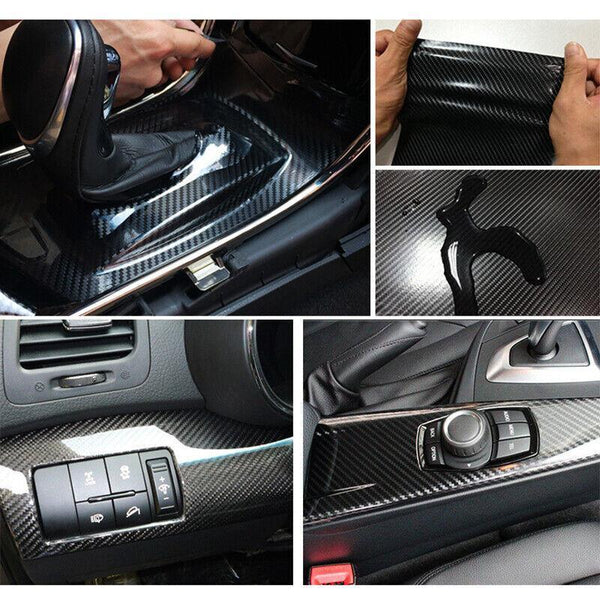 152X 30Cm Car Vinyl Wrap Carbon Fiber Matt Satin Glossy Multi Color Tint Sticker Black Window Tint