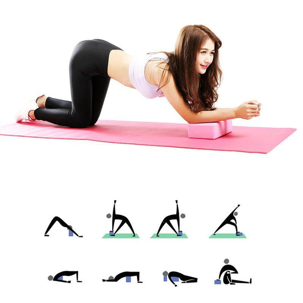 2Pcs Yoga Blocks Foam Brick Fitness Exercise Stretch Gym Pilates Tool Blackish Green Yoga & Pilates Accessories