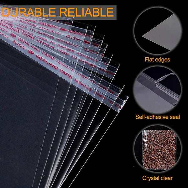 Multi Size Clear Self Seal Cellophane Bags Bulk Adhesive Opp 13 X 17 + Food Storage Bags