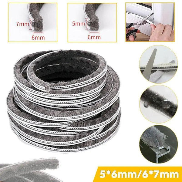 10M Hairy Seal Brush For Door & Window Draught Exclusion 5X6mm (10M) Other Door Hardware