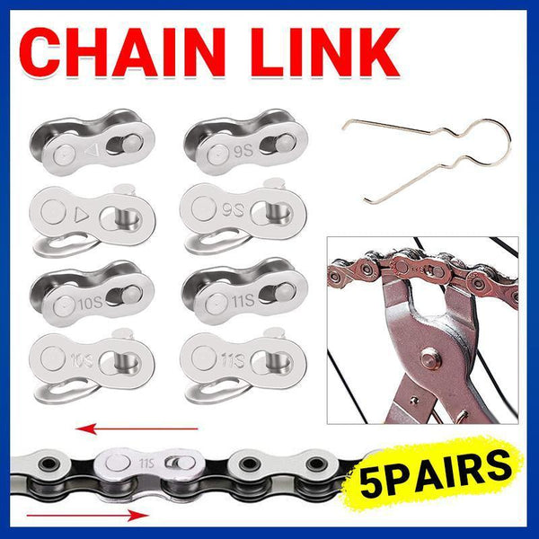 5 Pairs Bike Chain Master Link Connector For 6 7 8 9 10 11 Speed With Removal Tool Chains