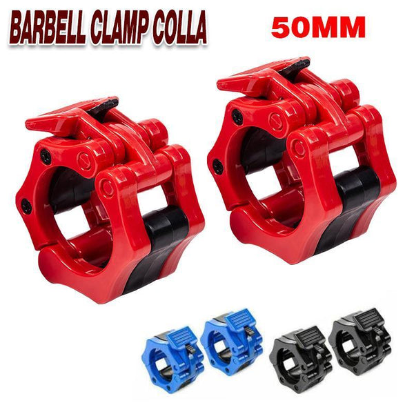 50Mm Barbell Clamp Collar Clip Olympic Weightlifting Lift Spring Lock Black Barbells & Attachments