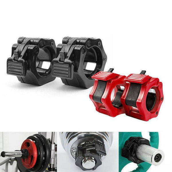 50Mm Barbell Clamp Collar Clip Olympic Weightlifting Lift Spring Lock Black Barbells & Attachments