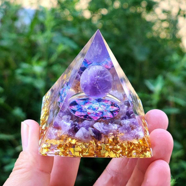 Crystal Sphere Orgonite Pyramidamp Obsidians Purple(50Mmx50mm) Crystal Glass
