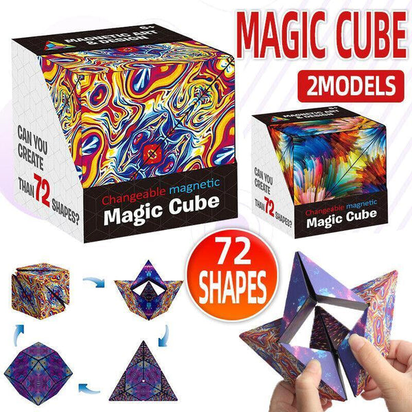 Variety Changeable Magnetic Magic Cube 3D Hand Flip Puzzle Anti Stress Toys Gift Colourful Pattern Puzzles