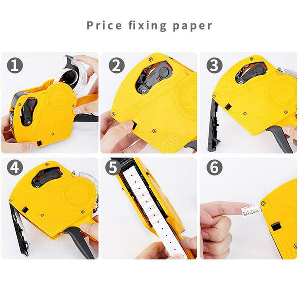 Tag Gun Labeller Kit With 6 Rolls Labels And 5 Inks Roller Yellow Label Tapes & Cartridges