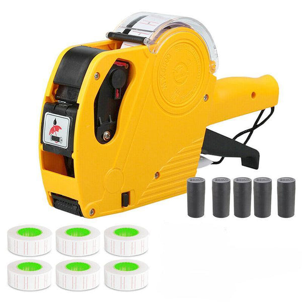 Tag Gun Labeller Kit With 6 Rolls Labels And 5 Inks Roller Yellow Label Tapes & Cartridges