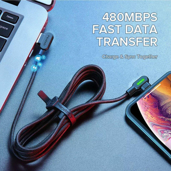 Mcdodo Fast Usb Cable Heavy Duty Charging Syn Charger Iphone 90 Degree Angle 1.8M Chargers & Cradles