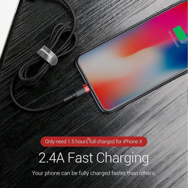 Baseus Usb Charging Cable Data Charger Cord For Iphone 13 12 11 Xs Xr 8 7 Ipad 1Pc 1M Red+ Cables & Adapters